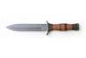GERONIMO - Bojový nůž roku 1998 na knife show v Příbrami. Nůž Geronimo má několik variant. Všechny mají čepel dlouhou 17,5cm, rukojeť 13 cm, celková délka je 30,5cm. Jsou dodávány s černou koženou pochvou. Text na čepeli: Vivere Militare Est (život je boj). Geronimo A (snímek není k dispozici) shodný s modelem Geronimo B, rukojeť je však z ořechu 
