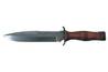 GERONIMO PŮVODNÍ - Bojový nůž roku 1998 na knife show v Příbrami. Nůž Geronimo má několik variant. Všechny mají čepel dlouhou 17,5cm, rukojeť 13 cm, celková délka je 30,5cm. Jsou dodávány s černou koženou pochvou. Text na čepeli: Vivere Militare Est (život je boj). (snímek 1 původní typ, snímek 2 současný model) čepel s horním pilovitým ostřím, oboustranná záštita, rukojeť z kožených kroužků